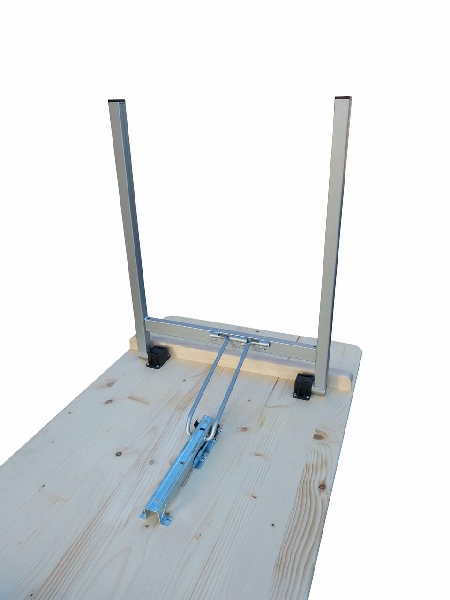 Klapptisch Slimline, 220x50x74 cm, U - Form Silber-grau