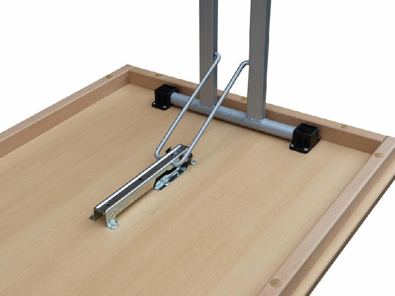 Klapptisch Dekor Buche, Silber-grau Doppel T, 110x70x74 cm