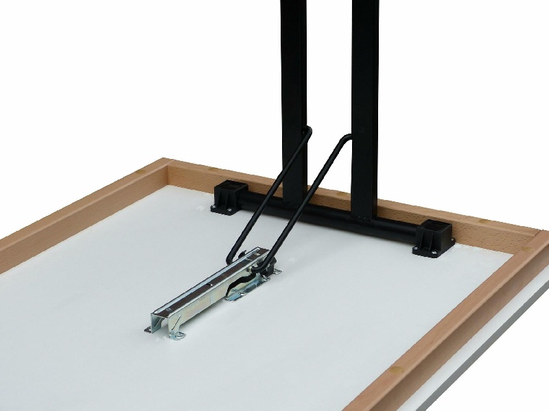 Klapptisch Dekor weiß, Doppel T schwarz, 120x50x74 cm