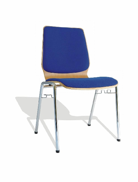 Stapelstuhl Luxor mit Polster,Sperrholzmulde eckig