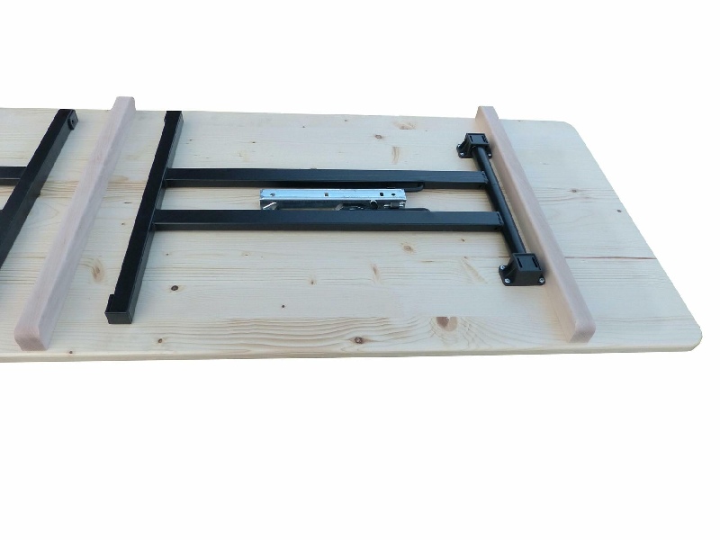 Klapptisch Slimline, 220x50x74 cm, Doppel - T  Form schwarz