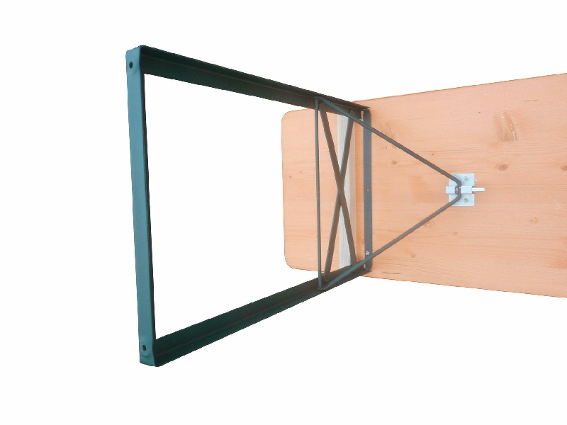 Garnitur Standard orange Tisch 220 x 50 cm, Gestell grün