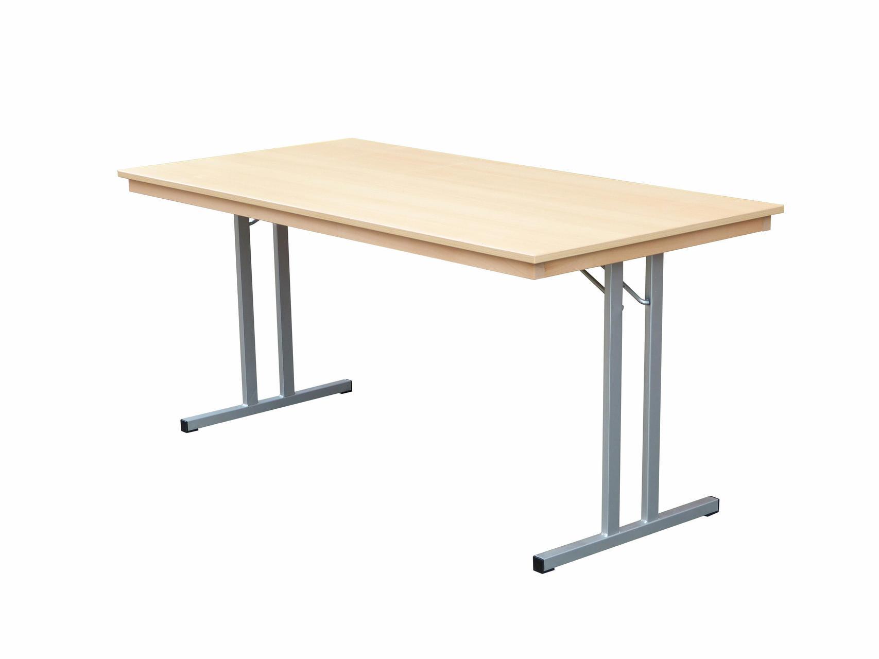 Klapptisch Dekor Buche, Silber-grau U-Form, 100x50x74 cm