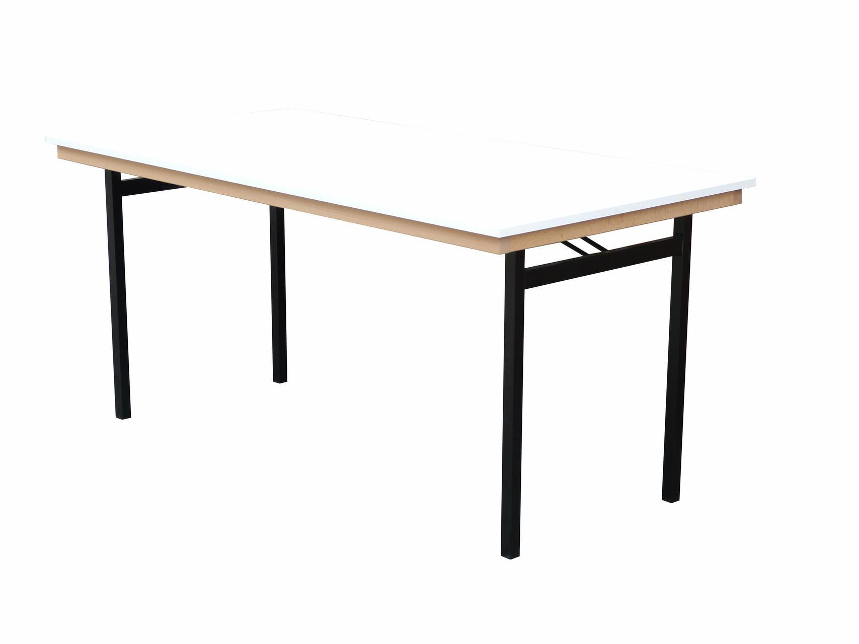 Klapptisch Dekor weiß, U-Form schwarz, 100x50x74 cm