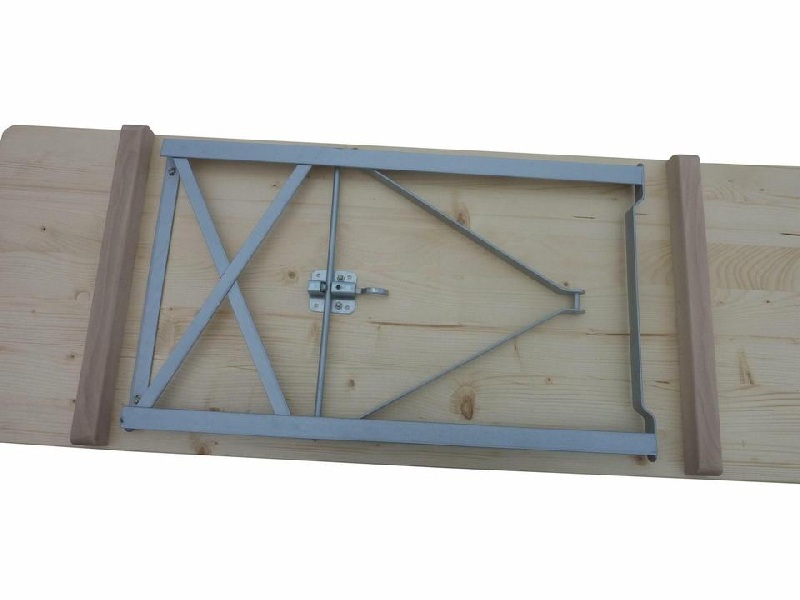 Klapptisch Ideal naturlackiert 220x50 cm, Gestell silber