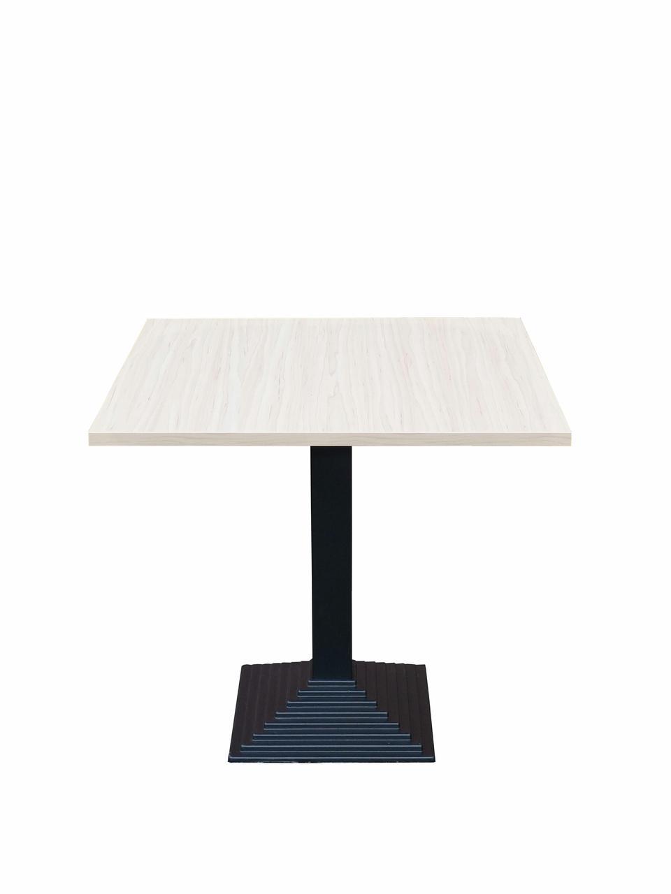 Bistrotisch Quadro, Guss/Stahl, Ahorn Dekor 80x80 cm