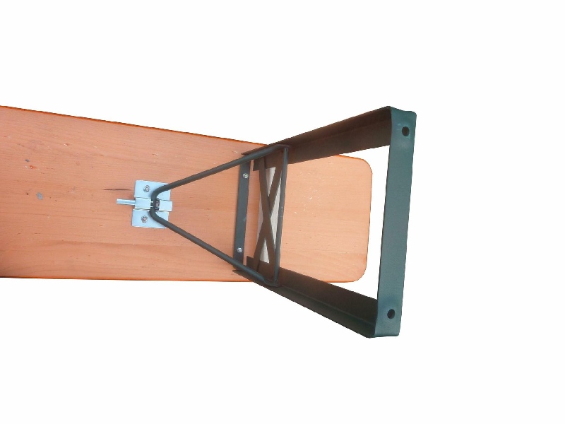 Klappbänke Standard orange 220 x 27 cm, Gestell grün