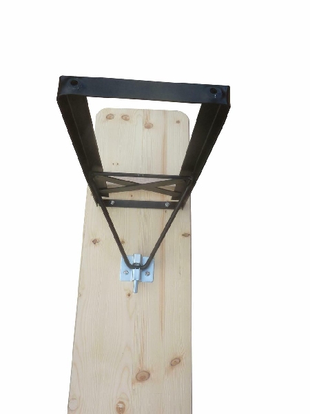 Klappbänke Standard naturlackiert 220x27 cm, Gestell schw.