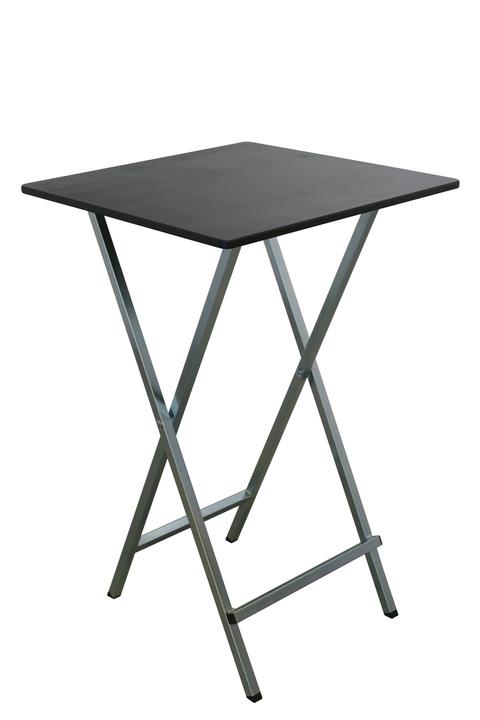 Stehtisch Sky,  silber lack., Multiplexpl. 70x70 cm schwarz