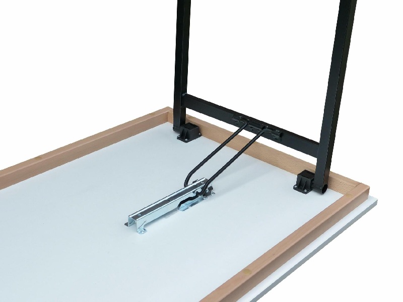 Klapptisch Dekor grau, U-Form schwarz, 120x80x74 cm