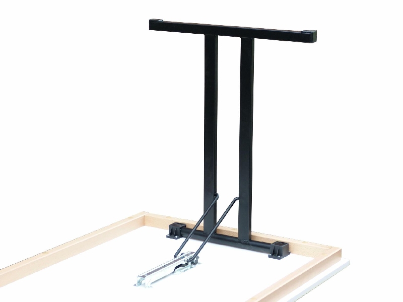 Klapptisch Dekor weiß, Doppel T schwarz, 100x80x74 cm