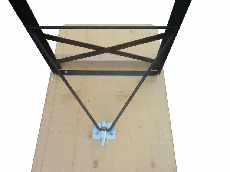 Klapptisch Standard Nussfa. lasiert 220x50 cm, Gestell schw.