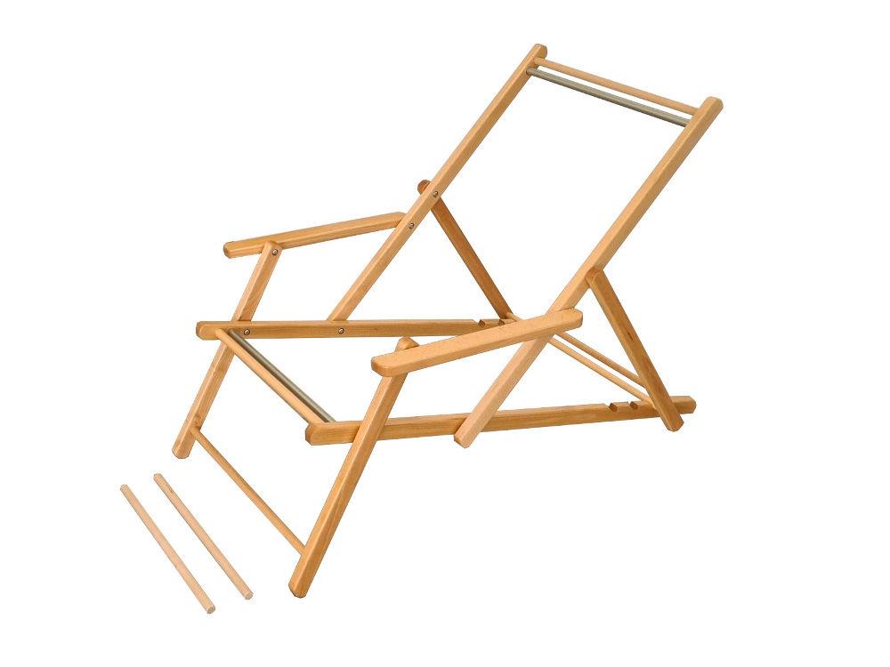 Liegestuhlgestell mit Armlehne o. Stoff