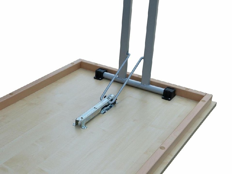 Klapptisch Dekor Ahorn, Silber-grau Doppel T, 110x80x74 cm