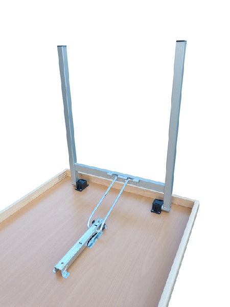 Konferenzklapptisch, 100 x 50 x 74 cm, U-Form Silber-grau