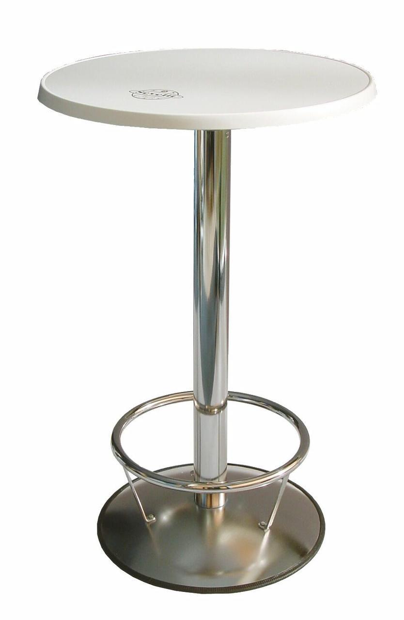 Stehtisch Zenit, chrom-zerlegbar, Sevelitplatte ø 70 cm