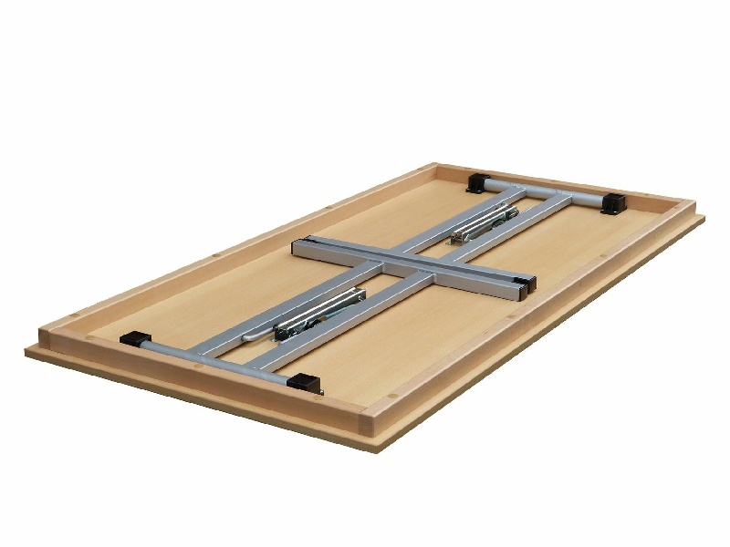 Klapptisch Dekor Buche, Silber-grau U-Form, 100x50x74 cm