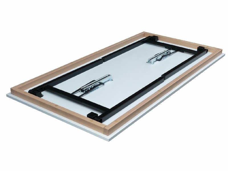 Klapptisch Dekor weiß, U-Form schwarz, 110x50x74 cm