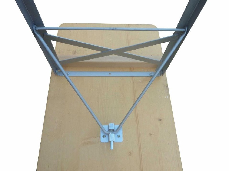 Klapptisch Standard Nussfa. lasiert 220x50cm, Gestell silber