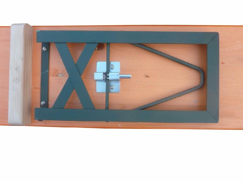 Klappbänke Standard orange 220 x 27 cm, Gestell grün