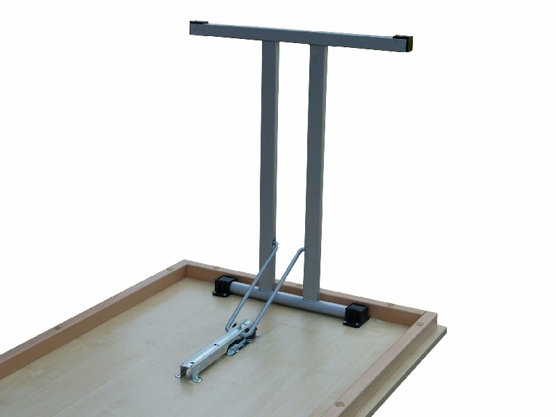 Klapptisch Dekor Ahorn, Silber-grau Doppel T, 110x80x74 cm