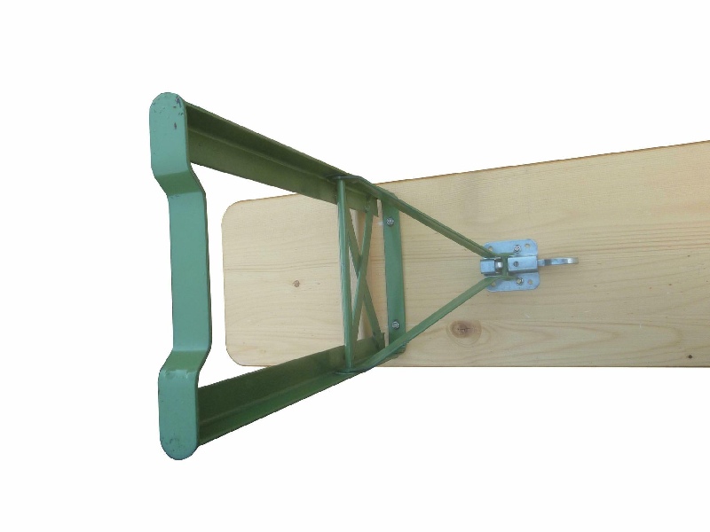 Bank Ideal naturlackiert Maß 220 x 27 cm, Gestell grün