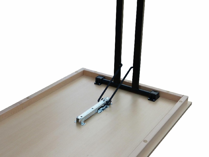 Klapptisch Dekor Buche, Doppel T schwarz, 110x60x74 cm