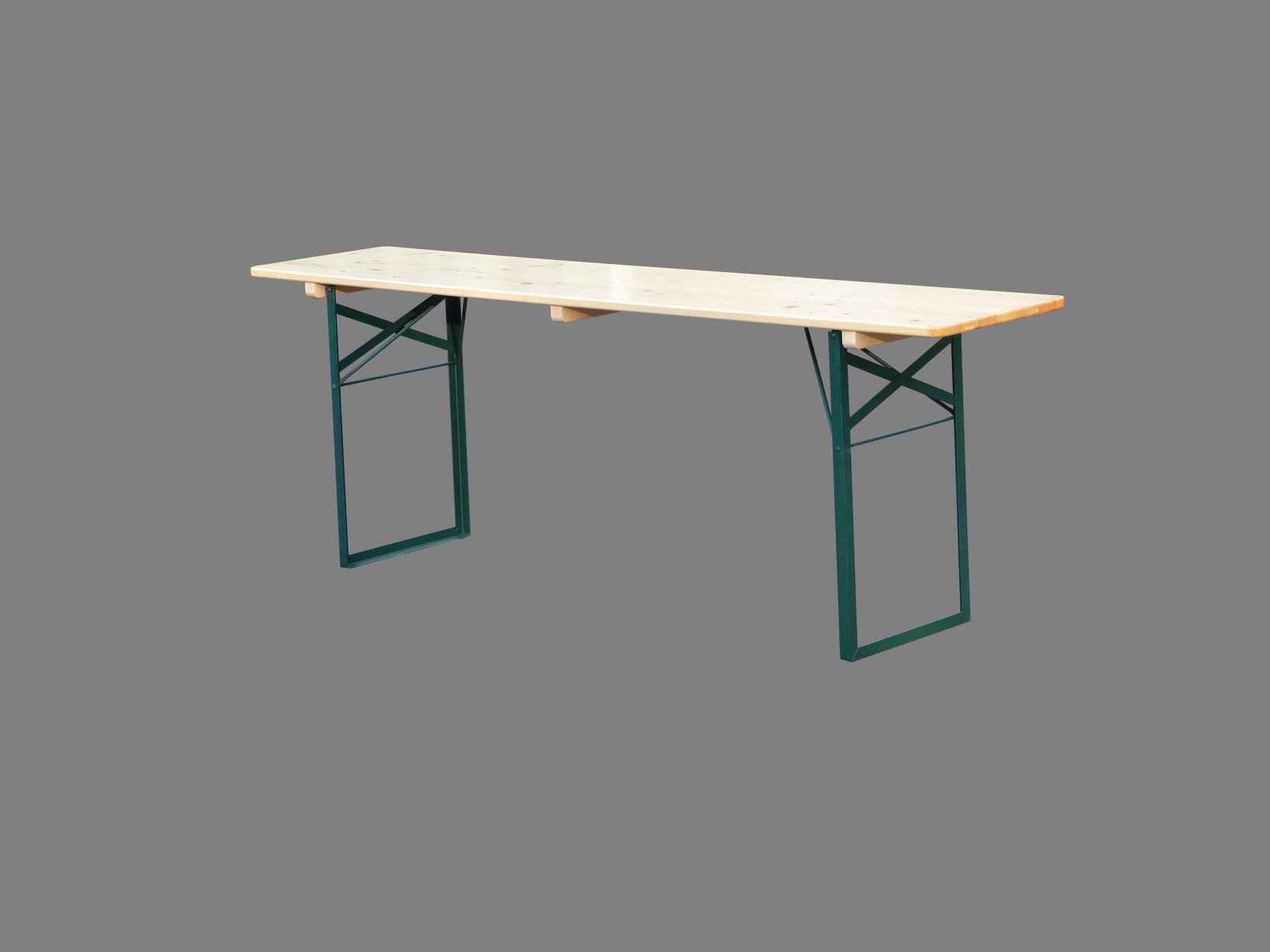 Klapptisch Standard naturlackiert 220 x 50 cm, Gestell grün
