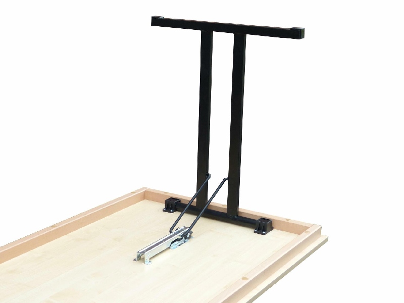 Klapptisch Dekor Ahorn, Doppel T schwarz, 110x50x74 cm