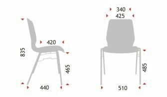 Stapelstuhl Luxor mit Sperrholzmulde eckig