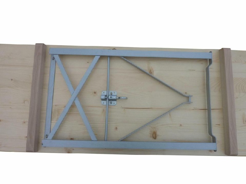 Klapptisch Ideal naturlackiert 220x50 cm, Gestell silber