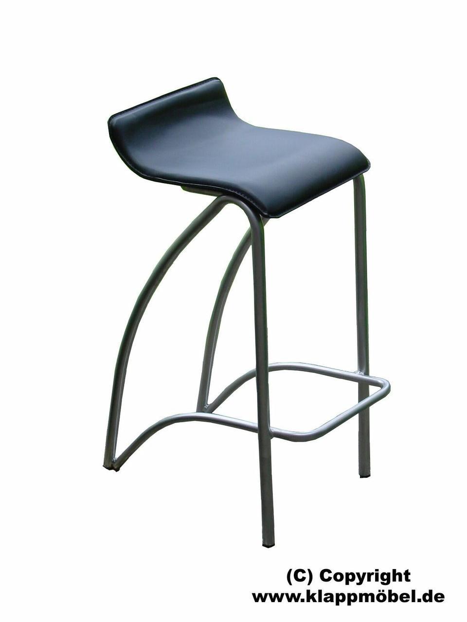 Barhocker Pulverbeschichtet, mit PVC Sitz schwarz