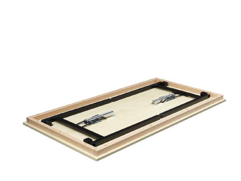 Klapptisch Dekor Ahorn, U-Form schwarz, 120x50x74 cm