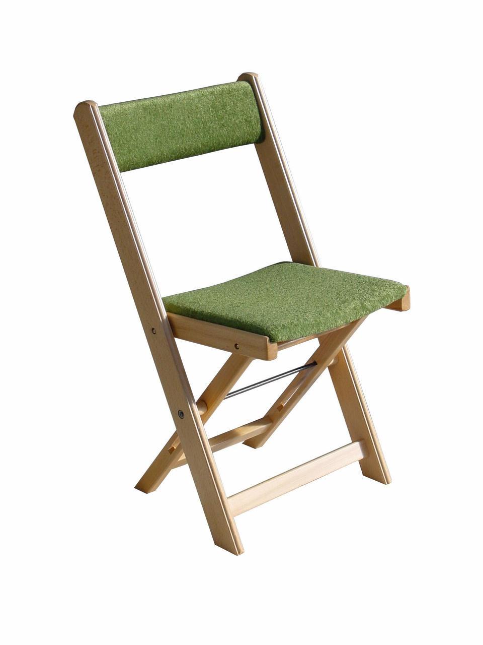 Polsterstuhl, mit grünem Stoff
