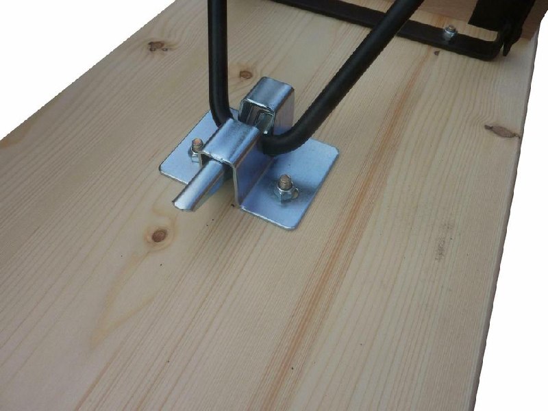 Klappbänke Standard naturlackiert 220x27 cm, Gestell schw.