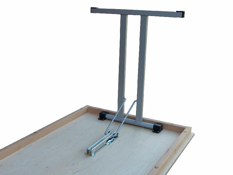 Bankettklapptisch, 100x50x74cm, Doppel-T Form Silber-grau