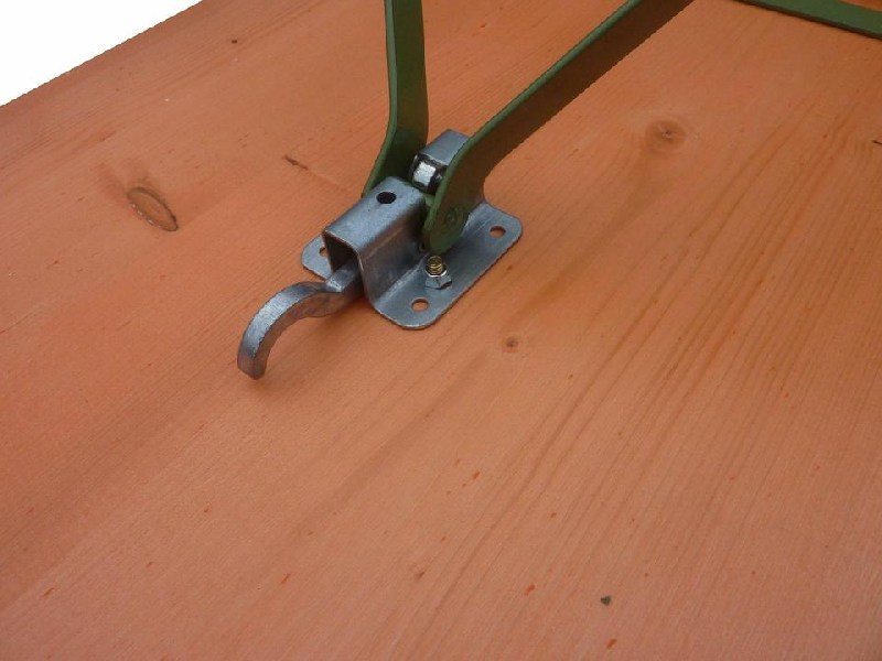 Klapptisch Ideal orange Tisch 220 x 50 cm, Gestell grün