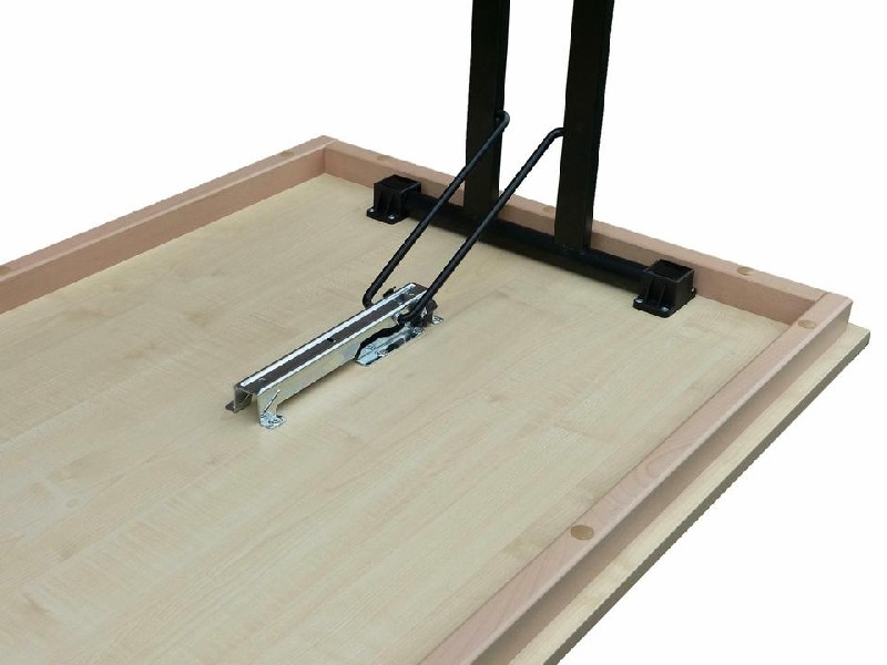 Klapptisch Dekor Ahorn, Doppel T schwarz, 110x50x74 cm