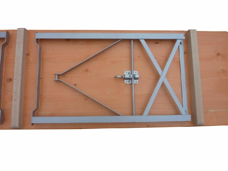 Klapptisch Ideal orange 220x50 cm, Gestell silber