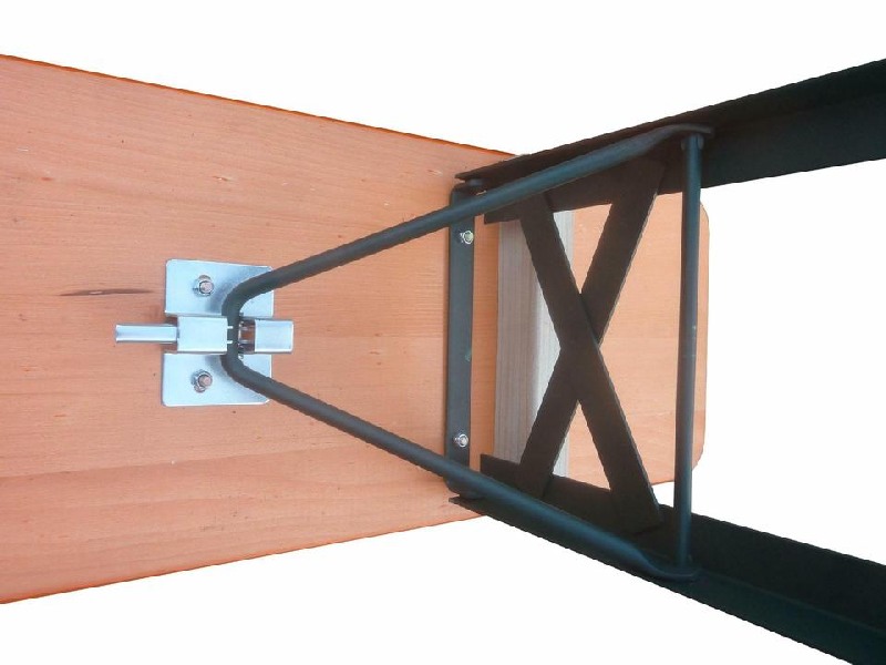 Klappbänke Standard orange 220 x 27 cm, Gestell grün