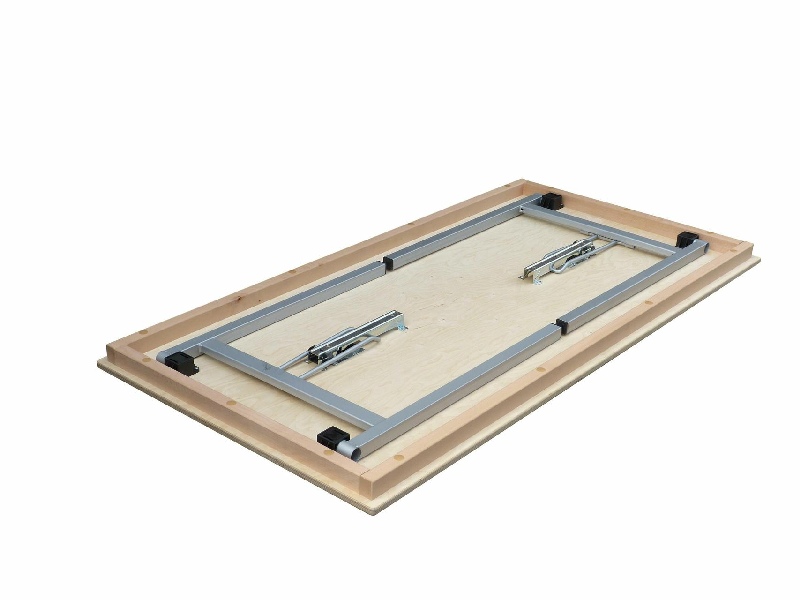 Bankettklapptisch, 120 x 50 x 74 cm, U-Form Silber-grau