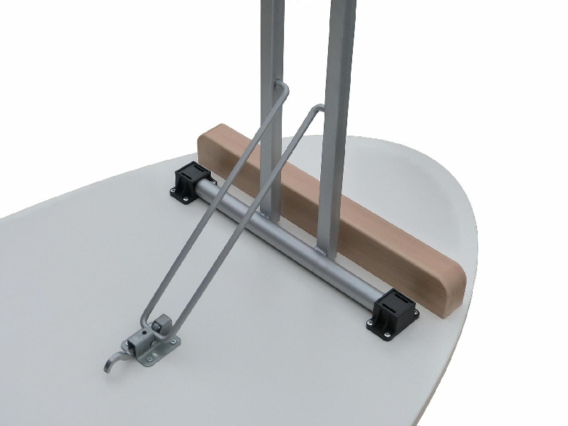 Stehtisch Longline Ellipse 180x80x110 cm, Dekor grau, schw.