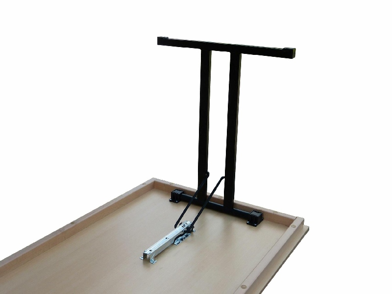 Klapptisch Dekor Buche, Doppel T schwarz, 110x60x74 cm