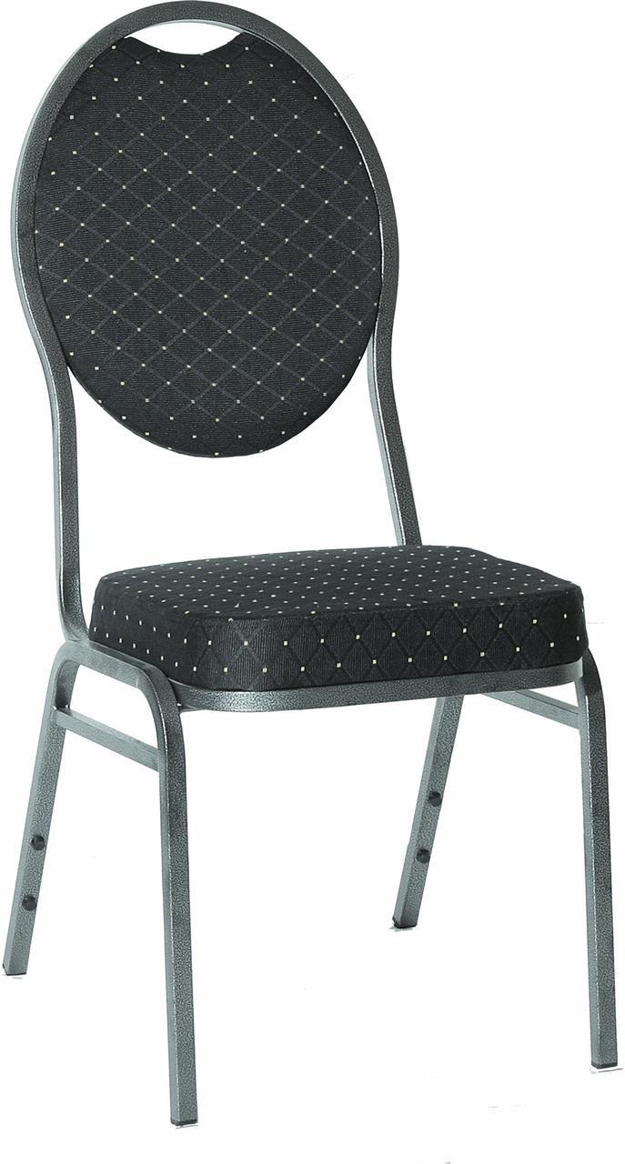 Stapelstuhl Hammerschlag, Stoff schwarz mit goldenen Punkten