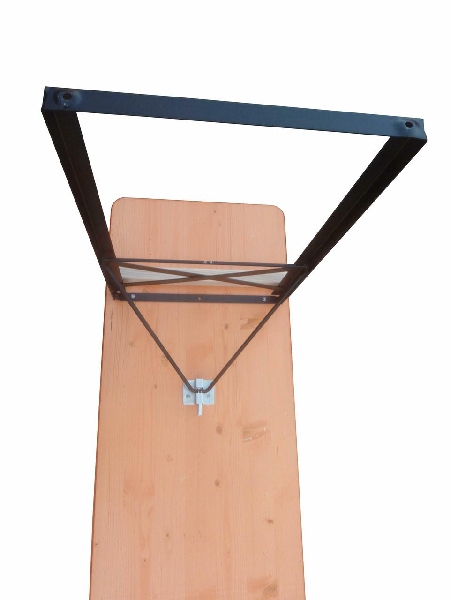 Klapptisch Standard orange 220x50 cm, Gestell schw.