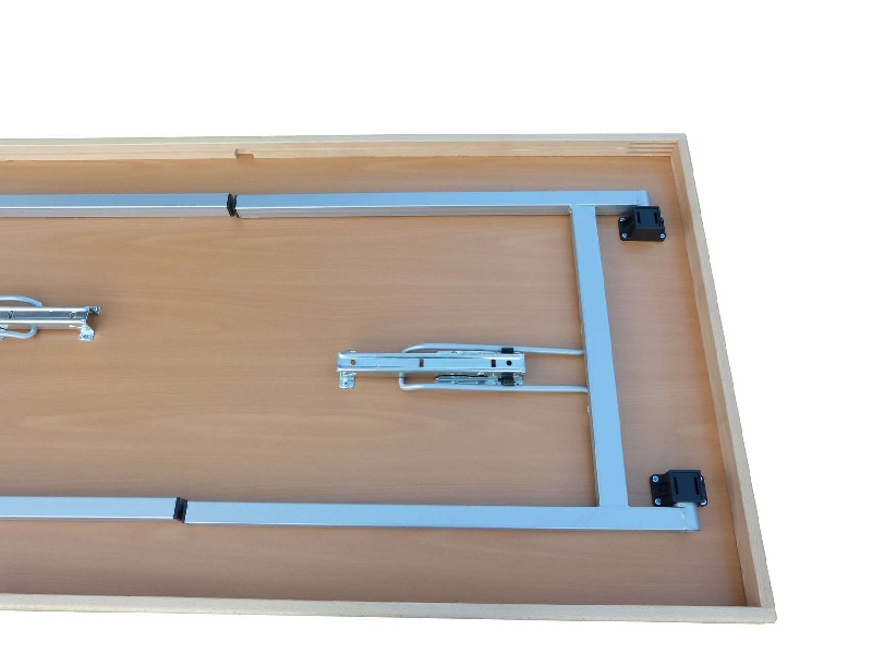 Konferenzklapptisch, 100 x 50 x 74 cm, U-Form Silber-grau