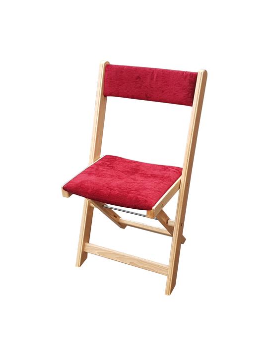 Polsterstuhl, mit rotem Stoff