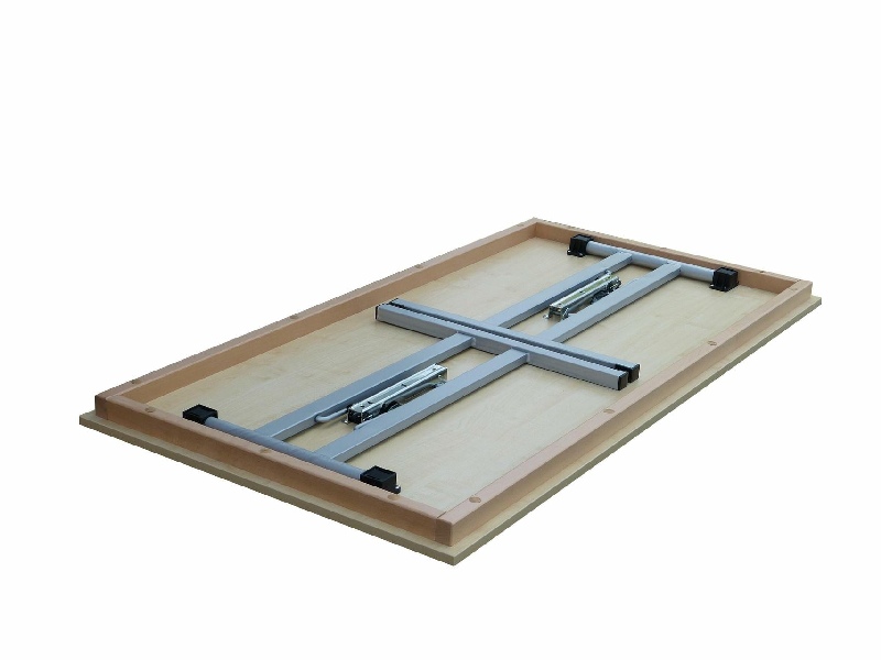 Klapptisch Dekor Ahorn, Silber-grau Doppel T, 110x80x74 cm