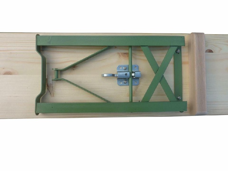 Bank Ideal naturlackiert Maß 220 x 27 cm, Gestell grün