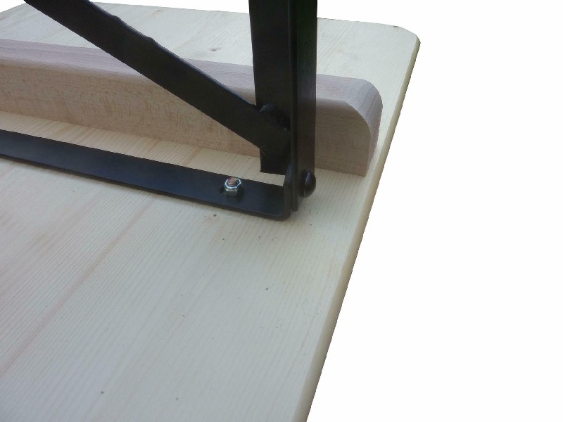 Klapptisch Ideal naturlack. 220x50 cm, Gestell schw.